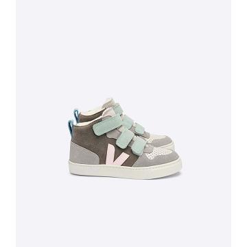 Grey Kids' Veja V-10 MID FURED SUEDE Shoes | AU 761YXF